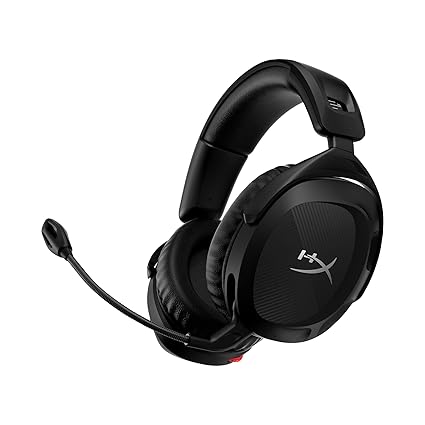 HyperX Cloud Stinger 2 Wireless Over Ear Gaming Headset Compatible with Pc. Noise-Cancelling Swivel-to-Mute Microphone,Comfortable Memory Foam,Up to 20 Hours of Battery Life (676A2Aa), Black